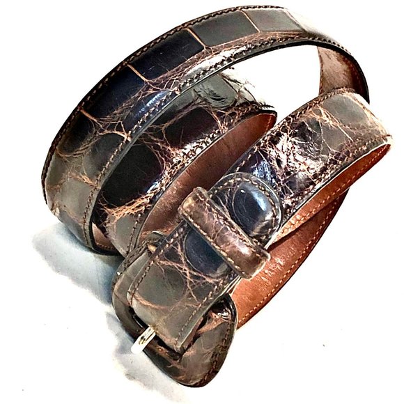 Neiman Marcus Italy Men's Genuine Alligator Belt - Picture 2 of 13